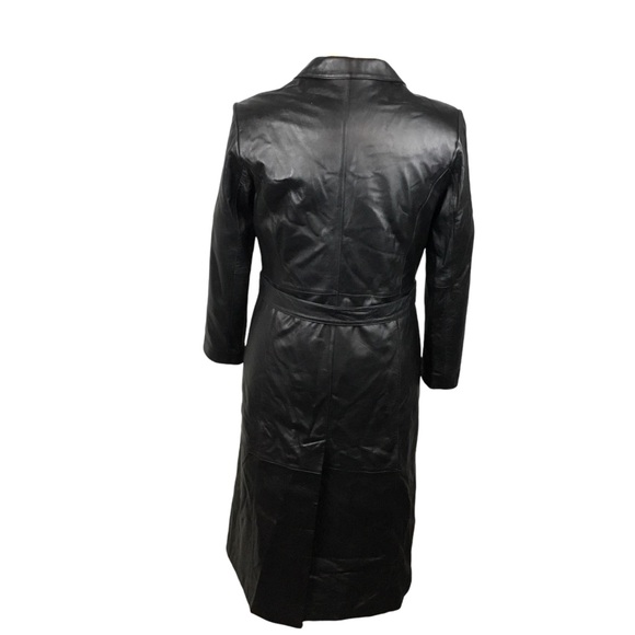 Wilson’s Leather Pelle Studio Thinsulate Full Length Leather Trench Coat Black - Picture 3 of 13